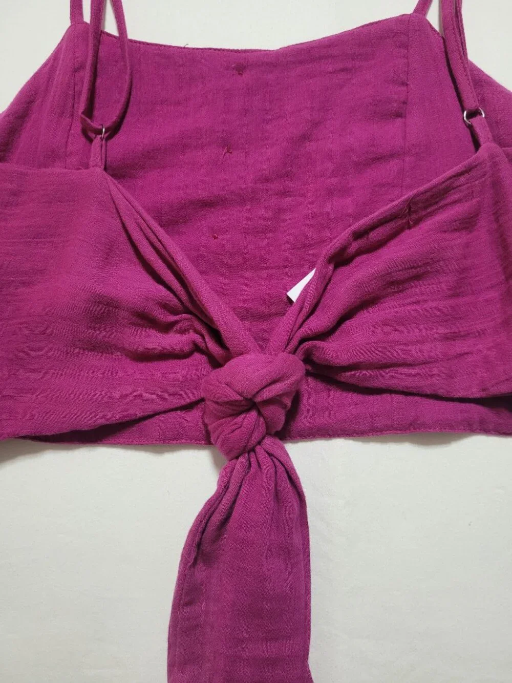 Lotus & Luna Cruisin Crop Top Viva Magenta Cotton Gauze Boho Top Large Coastal - Picture 9 of 9